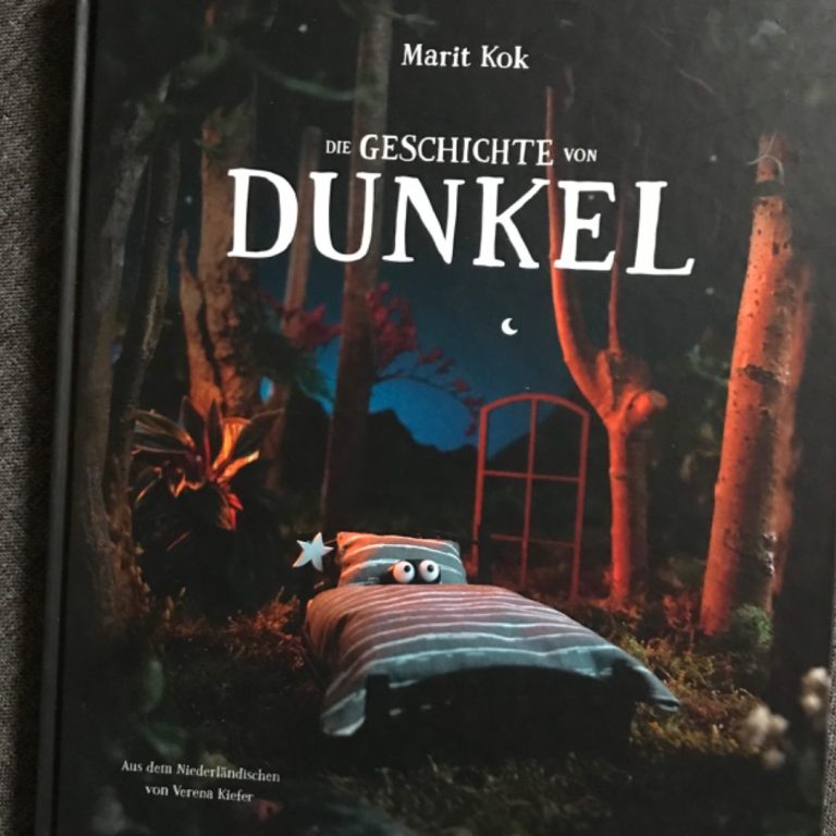 Buchcover eines Bilderbuchs von Marie Lok mit dem Titel "Die Geschichte von Dunkel".